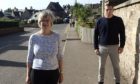 Forres councillor Claire Feaver and Moray MP Douglas Ross on St Leonard's Road in Forres.