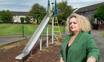 Councillor Maxine Smith in Blackpark play park, nvergordon.