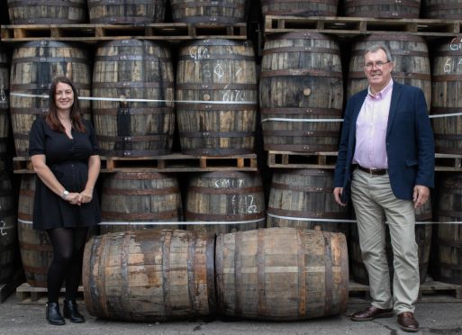 Moray Chamber of Commerce has launched new posters to encourage people to picture two whisky barrels to socially distance.