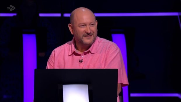 Donald Fear after winning £1 million on Who Wants To Be A Millionaire (Stellify Media/STV)