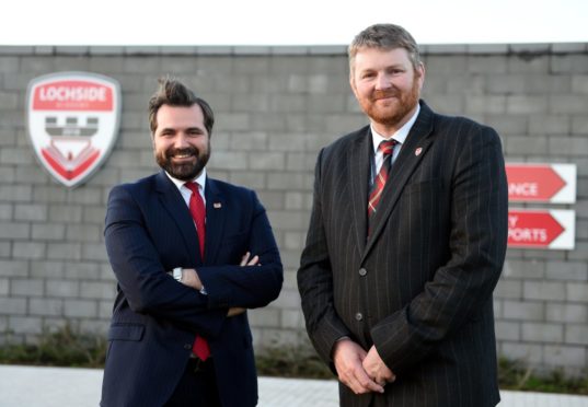 Councillor John Wheeler with Lochside Academy head teacher, Neil Hendry.
Picture by Darrell Benns.