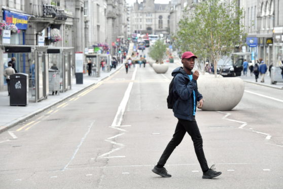 Footfall in Aberdeen city centre during Covid-19 has often resulted in it feeling like a "ghost town", one business said.