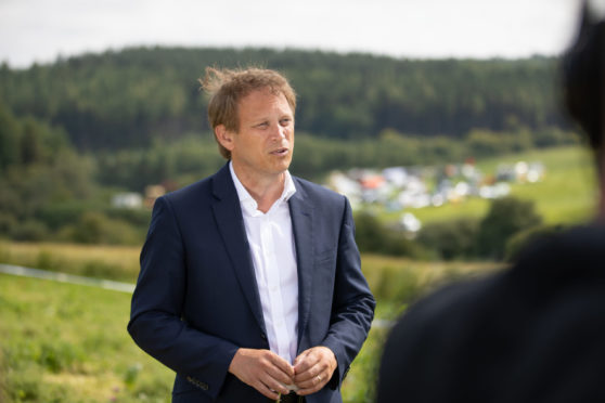 Grant Shapps at the scene of the crash on August 13. Picture by Kim Cessford