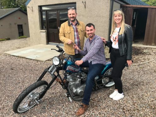 Matt Wilson is the lucky winner of a custom motorbike from a Teen Challenge North East Scotland prize draw.