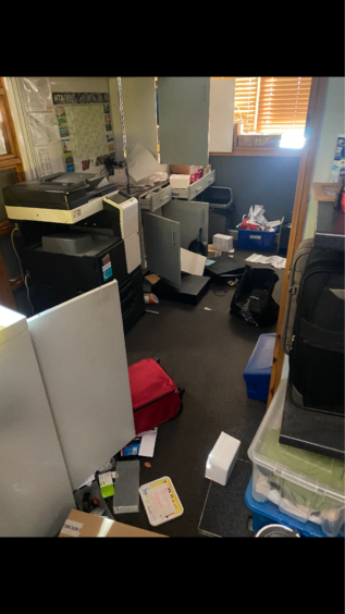 The office was ransacked