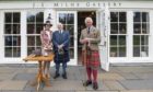 Mr Milne with his wife Gillian and HRH The Duke of Rothesay outside the Highland Games Pavillion at the Princess Royal and Duke of Fife
Memorial park in Braemar.