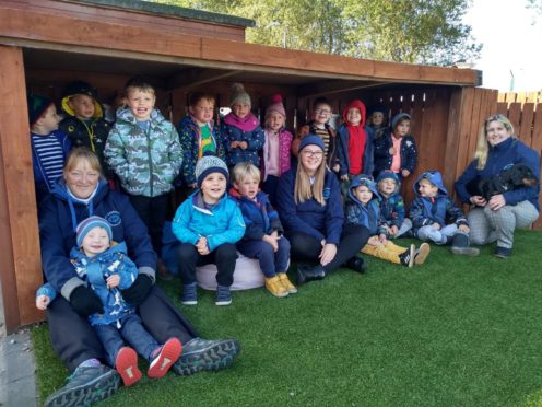 RAF Lossiemouth Childcare Centre's outdoor shelter 3-5 group.