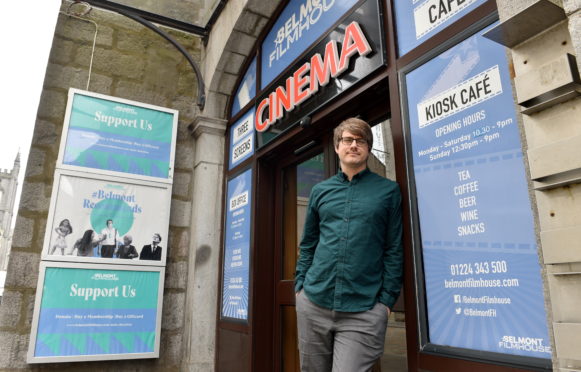 Pictured is Colin Farquhar, manager of Belmont Cinema, at Belmont Cinema, Belmont Street, Aberdeen. He has launched a survey of local film fans on how they would feel about returning to the cinema as the Coronavirus lockdown is eased. 
Pictured on 19/06/2020
Picture by DARRELL BENNS
