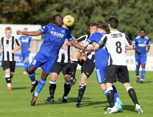 Peterhead's Isaac Layne. 
Picture by Kath Flannery