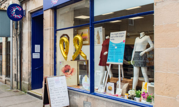 The Cancer Research UK shop on Elgin High Street.