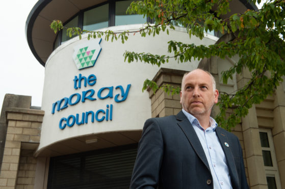 Glyn Morris, chief executive of charity Friendly Access, outside Moray Council. Photo by Jason Hedges.
