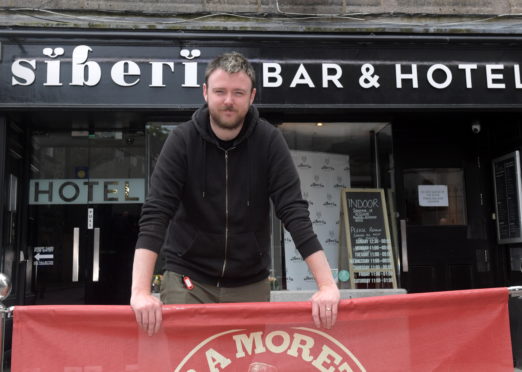 Stuart McPhee outside Siberia, Belmont Street.