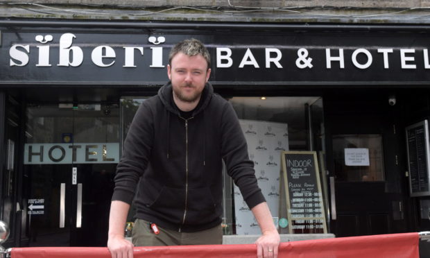 Stuart McPhee outside Siberia, Belmont Street.