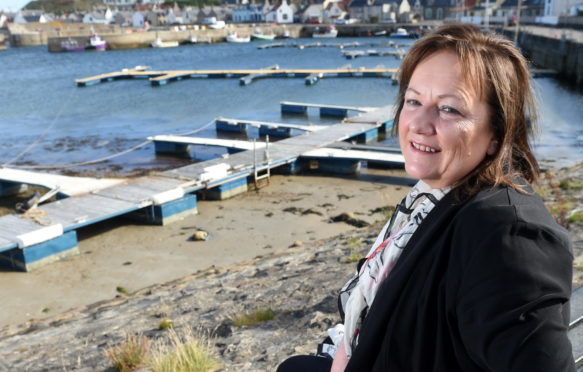 Buckie councillor Sonya Warren at Findochty Harbour.