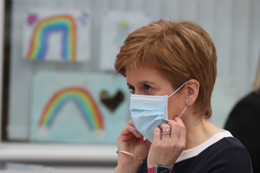 First Minister Nicola Sturgeon during a visit to the NHS Louisa Jordan at the SEC, Glasgow.