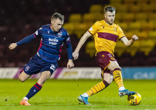 Ross County midfielder Jordan Tillson (left)