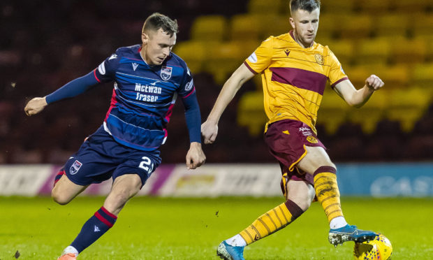 Ross County midfielder Jordan Tillson (left)