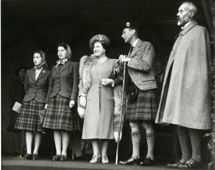 The Queen in the North-east 1946 at Braemar Gathering.