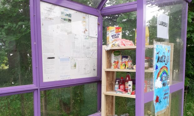 How the bus shelter larder looked before it was vandalised. Picture by Soirbheas