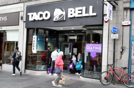 Taco Bell on Union Street, Aberdeen.