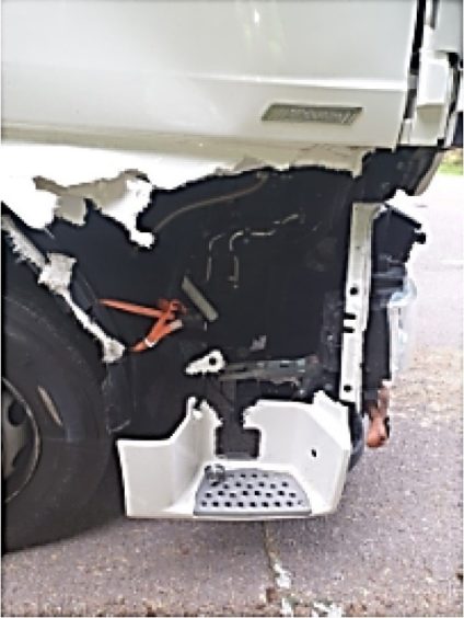 A man has been arrested after driving a lorry that was in a dangerous condition