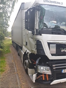 A man has been arrested after driving a lorry that was in a dangerous condition