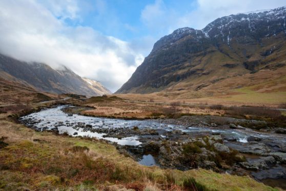 A view across Glencoe in the south Highlands..