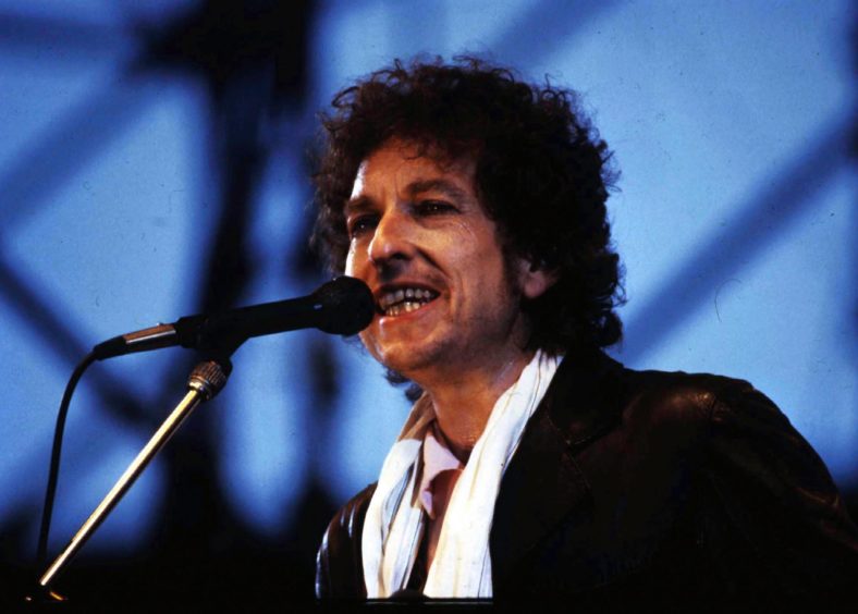Bob Dylan performing at Ullevi Stadium