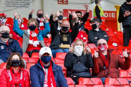 Fans at Aberdeen's meeting with Kilmarnock in September.
