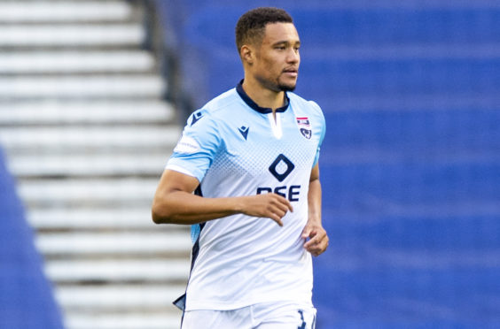 Jermaine Hylton in action for Ross County against Rangers.