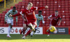 Aberdeen's Lewis Ferguson scores to make it 1-0 during a Scottish Premiership match between Aberdeen and Celtic.