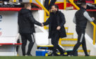 Derek McInnes shakes hands with Neil Lennon after the Aberdeen v Celtic clash.
