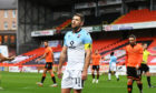 Iain Vigurs looks dejected after conceding a penalty against Dundee United.
