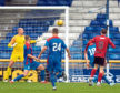 Elgin City's Kane Hester fires a powerful strike past ICT keeper Mark Ridgers to open the scoring.