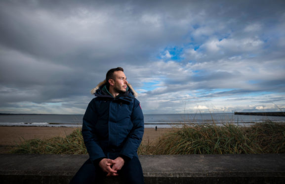 Andy Considine at Aberdeen beach.