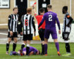 Kane Hester is sent off in  Elgin City's Betfred Cup clash with Stirling Albion.