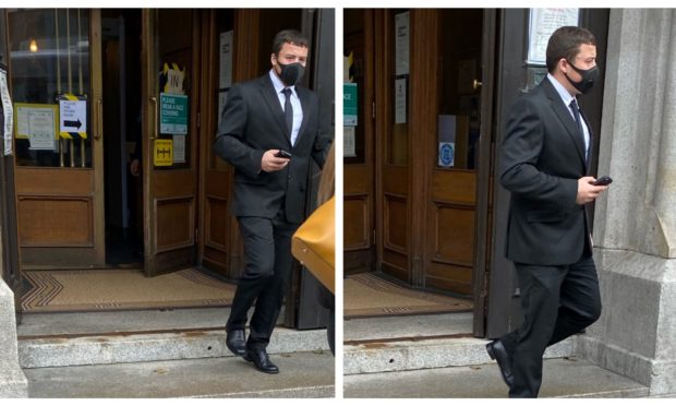 Robert Snelling leaving Aberdeen Sheriff Court.