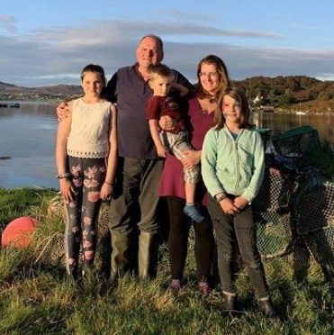 Ian McWhinney and his wife Jess, 43, live on Dry Island with their three children Iona, 14; Isla, 11, and Finlay,5.