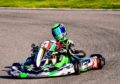 Dylan, 14, in action on the track, where he can reach speeds of up to 75mph