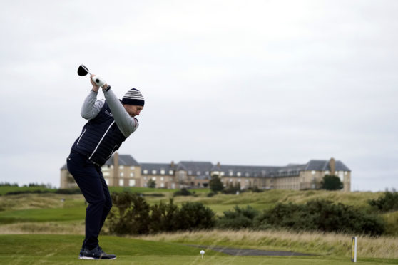 Teeing off on the 12th at Fairmont St Andrews.