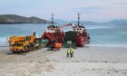 The water treatment works arriving in Harris last year.