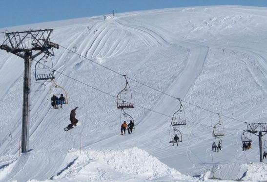 Skiers at the Lecht.