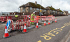 Work being started by Moray Council on a new island type school crossing outside the St Gerardine’s School.