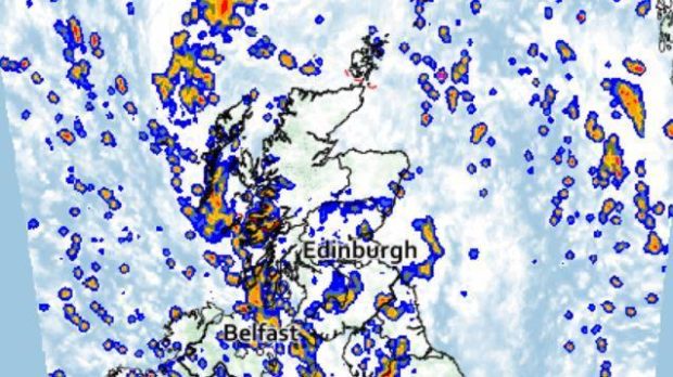 The forecast for Scotland at 6am on Monday