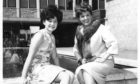 Coronation Street stars Jennifer Moss, left, who played Lucille Hewitt, alongside Pat Phoenix, who played Elsie Tanner, outside Grampian TV, Queen's Cross in 1963.