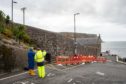 Church Street Gardenstown where a large crack in a wall has been identified as a potential risk resulting in a road closure.
Pictures by JASON HEDGES