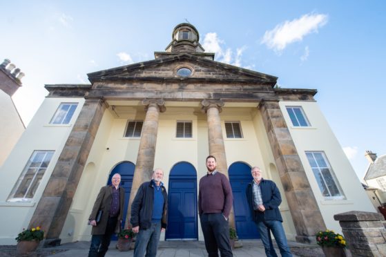 Councillor Glen Reynolds, Joe Ewen (Leader of the River Church network and chairman of the board) Rob McArthur (lead Pastor River Church Banff) and councillor John Cox.
Picture by Jason Hedges