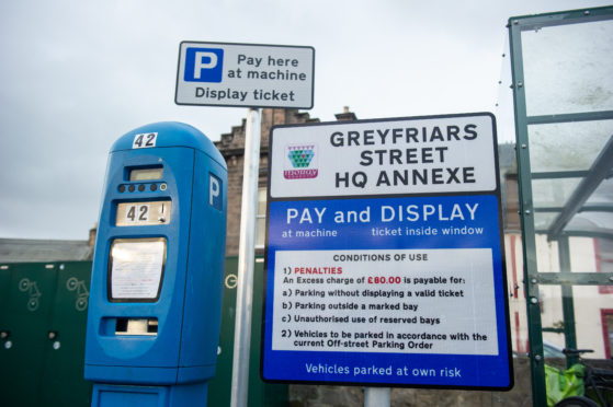 Pay and display charges have been suspended in Elgin due to the coronavirus pandemic. Picture by Jason Hedges.