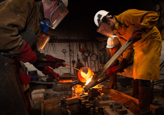 The Scottish Sculpture Workshop celebrated its 40th anniversary last year. Sculptors melt and pour bronze
Pictures by Jason Hedges