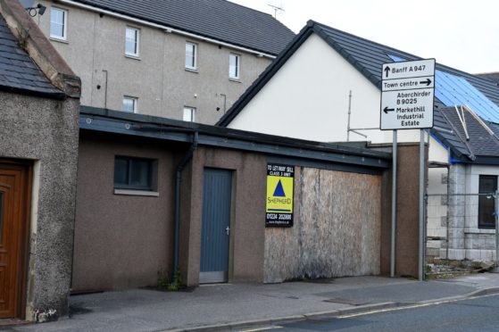 The former toilet block at 15 Duff Street, Turriff. Picture by Kenny Elrick.